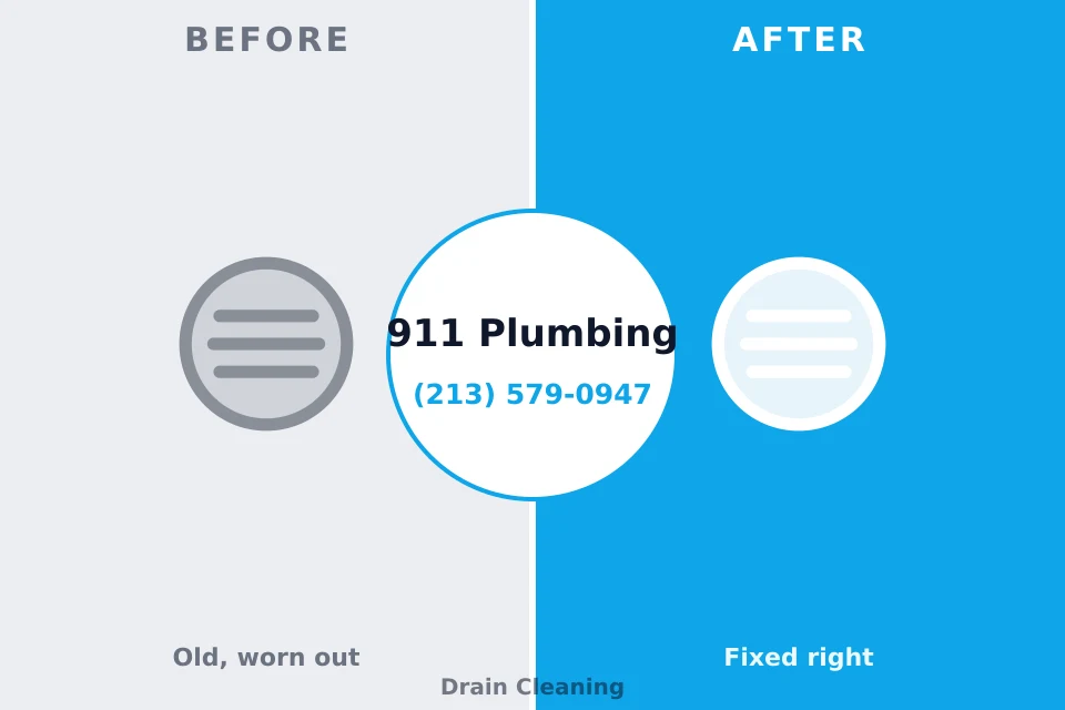 Before and after: plumbing repair Santa Fe Springs, CA